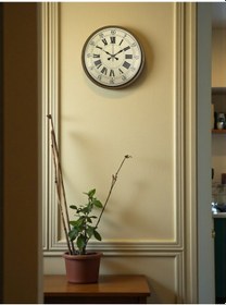 Resim 36 Cm Kahverengi Dekoratif Duvar Saati Sarı - Kahverengi 