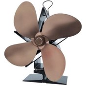 Resim Şömine Fanı 4 Kanatlı, Odun Brülörleri Için Sıcak Şok Soba Soğutma Fanı, Ultra Sessiz Ve Çevre Dostu, Bronz 1437 Renkli 