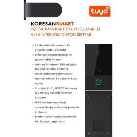 Resim Koresan Tuya ISZ-3A Kart Okuyuculu Akıllı Villa Interkom Diafon Sistemi 