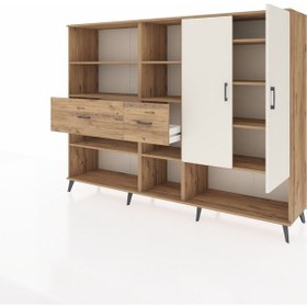 Resim Hyperion Dolap 10 Raflı 2 Çekmeceli 2 Kapaklı 220x44x163 Çam-ayta Çam-aytaşı/çam 