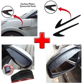 Resim Audi A1 Carbon Çamurluk Venti + Ayna Yağmur Koruyucu (553066410) 