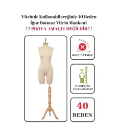 Resim 40 Beden Vitrin Amaçlı Pantolon Giyebilen Iğne Batmaz Vitrin Mankeni Terzi Mankeni 