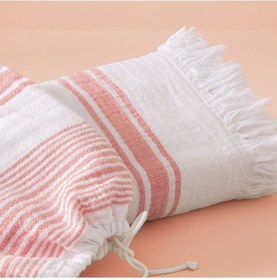 Resim Taç Butik Pamuk Alaçatı Keseli Peştamal Nar Çiçeği 000000001500222396 Somon 