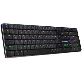 Resim Granıte Pro Siyah/gri Low Profile Red Swıtch Q Rainbow Mekanik Gaming Oyuncu Klavye 