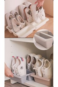 Resim teknotrust Kahverengi Dikey Ayakkabı Rampa ve Dolap İçi Düzenleyici Organizer 