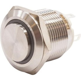 Resim Motorobit 19H-G1-E 19Mm Çıkık Yaylı Işıklı Metal Buton - Beyaz 