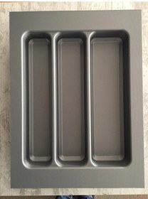 Resim Çekmece Içi Kaşıklık Ve Kepçelik Düzenleyici 2'li Takım 37x49 Cm 30x40 Cm Kadar Kesilebilir Gri 