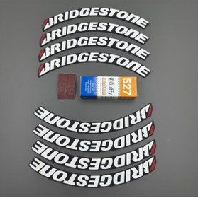 Resim CEBECİOTO MOTORSİKLET LASTİK YAZISI 8 ADET VE YAPIŞTIRICI MODEL1 