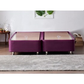 Resim Nironyatak Niron Purple Baza 140X190 Cm Çift Kişilik Sandıklı Mor Kumaş Baza 