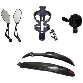 Resim BİSİKLET AKSESUAR VE ÇAMURLUK SETİ 4 PARÇA Siyah 