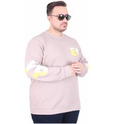 Resim Starbattal Büyük Beden Bisiklet Yaka Sweat Double Face Pike Eo 25703 Bej Bej 