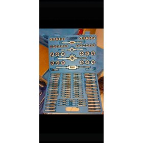 Resim 110 Parça Pafta Takımı Tin Dişli Kesme Aleti Seti, Kılavuz M2-18 