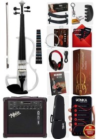 Resim Midex RCZ606WH-XAMP Elektro Keman + Şarjlı Mikrofonlu Portatif Amfi Full Set 