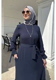Resim Rabia Şamlı Irmak Elbise Lacivert Normal 