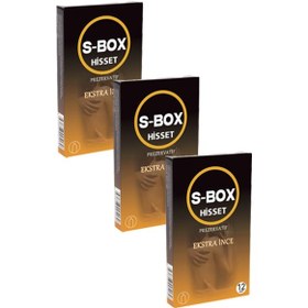 Resim S-Box Hisset Ekstra İnce Prezervatif 12'li x 3 