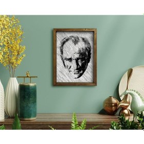 Resim Bk Home Atatürk Tasarımlı Doğal Masif Ahşap Çerçeveli Tablo-40 (551056394) 