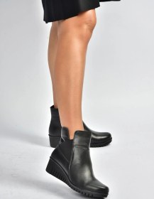 Resim Fox Shoes V324221103 Siyah Hakiki Deri Klasik Kadın Bot Siyah-hakiki Deri 