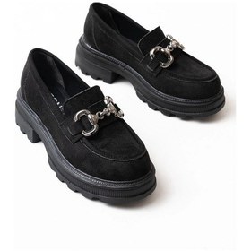 Resim 745-773 Siyah Süet Günlük Yüksek Tabanlı Loafer Ayakkabı Çok Renkli 