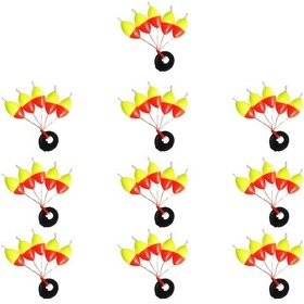 Resim Geeroyoo 10 Adet Parlak Çift Renkli Şamandıra Seti, Hafif Köpük Malzeme, Akarsu Ve Gölet Balıkçılığı İçin Uygun 