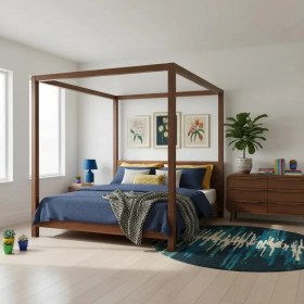 Resim Latanwood Blume Ahşap Karyola 
