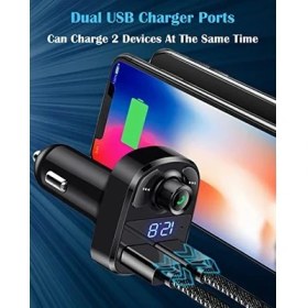 Resim Emdeco Lıhan X8 Bluetooth Araç Kiti | Fm Transmitter & Çift USB Şarj Cihazı | Kablosuz Müzik 