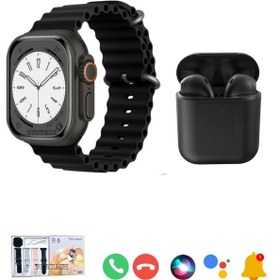 Resim BYRTECH T20 Watch Ultra 2 4 Kordonlu Akıllı Saat + 2. Nesil Tws i12 Bluetooth Kulaklık İkili Paket 