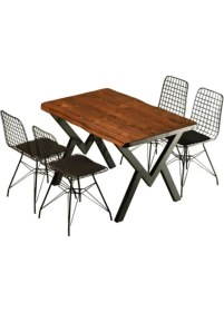 Resim Ahşap Doğal Kütük Yemek / Toplantı / Çalışma Masası 