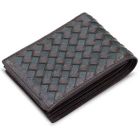 Resim Guard Kahverengi/yeşil Örgü Desenli Hakiki Deri Erkek Cüzdan // Grd260225wt1077 Diğer 