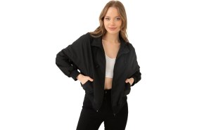 Resim First Stops Spor Kadın Dik Yaka Su ve Rüzgar Geçirmez Oversize Crop Mevsimlik Yağmurluk Rüzgarlık 