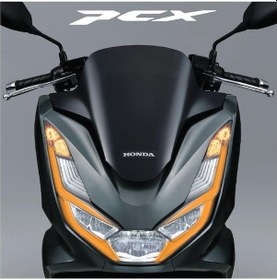 Resim Honda Pcx Ön Far Kaşı Tasarımı Şeffaf Sticker Turuncu 