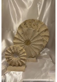 Resim Marble Dekoratif Traverten Zerafet Stone Halka Mermet Taş Biblo 3 Lü 