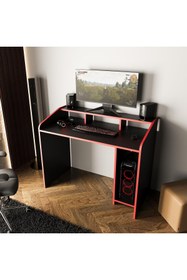 Resim Bimossa Nova S8380 Oyuncu Masası Siyah Kırmızı 117 Cm 