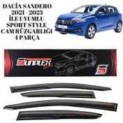 Resim Dacia Sandero 2021 2022 2023 İle Uyumlu Sport Style Cam Rüzgarlığı 4 Parça Sunplex 1 Adet 