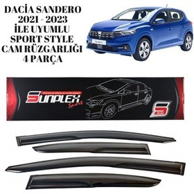 Resim Dacia Sandero 2021 2022 2023 İle Uyumlu Sport Style Cam Rüzgarlığı 4 Parça Sunplex 1 Adet 