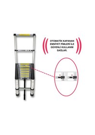 Resim Endokon 470 Cm. - 16 Basamaklı Teleskopik Alüminyum Merdiven - I Tipi Uzayan Merdiven 