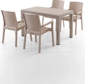 Resim King 4 Kişilik Rattan Masa Sandalye Takımı Cappuccino Cappuccino 