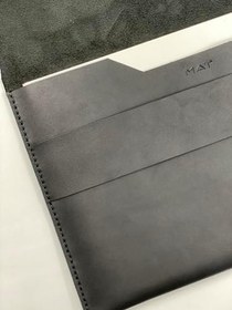 Resim Macbook Air/Pro Çanta 13 Inç M1 Ve M2 Uyumlu Hakiki Deri Taşıma Kılıfı (SİYAH) 