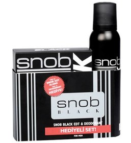 Resim Snob Orıjınal Black Erkek Parfüm Seti 100ml Edt + 150ml Snop Deodorant Kofre Set 