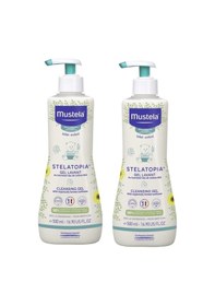 Resim Mustela Stelatopia Cleansing Kuru Ciltler için Bebek Krem Şampuan 2 x 500 ML 