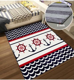 Resim Çapalı Dümenli Çocuk Odası Halısı Çok Renkli 