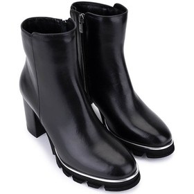 Resim Tamer Tanca Kadın Hakiki Deri Siyah Deri Topuklu Bot 1081 1500 Bn Bot Sk25-26 Sıyah Dr Siyah 