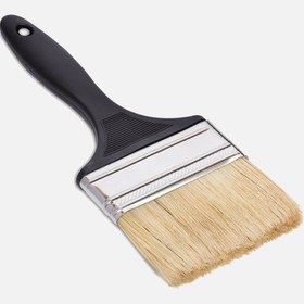 Resim Arya No:4 Black Kestirme Fırça Plastik İnce Sap Beyaz Kıl 