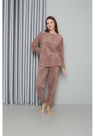 Resim Akbeniz Welsoft Polar Kadın Pijama Takımı 8519 - L Sütlü Kahverengi 