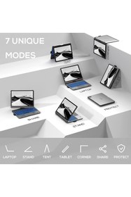 Resim Fogy Apple Ipad Pro 11 M4 2024 11 Inç Klavyeli Kılıf 360 Dönebilen Rgb Tuşlu Touchpad Kılıfı 