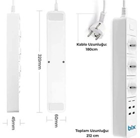 Resim Bp-01 Yüksek Akım Korumalı Hızlı Şarj Özellikli 4 USB Bağlantı Noktası 3'lü Priz Paneli Amazon Alexa & Google Home Uyumlu Uzaktan Kontrol, Sesli Komut Özellikli Ev, Ofis Için Akıllı Priz 