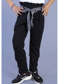 Resim Toontoy Kız Çocuk Yüksek Bel İki Yanı Cepli Regular Fit Jean Pantolon Siyah 
