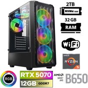 Resim Xaser Thunder X40 Ryzen 5 7500F 32GB Ddr5 Ram 2tb M.2 Nvme SSD 12GB RTX5070 Masaüstü Oyuncu Bilgisayarı 