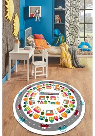 Resim Colorful Cıty 120X120 Cm Çocuk Ve Bebek Halısı Çok Renkli 