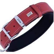 Resim Doggie Gerçek Deriden El Yapımı Pati Desenli Köpek Boyun Tasması 3x42-50 CM Kırmızı 