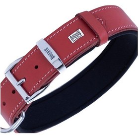 Resim Doggie Gerçek Deriden El Yapımı Pati Desenli Köpek Boyun Tasması 3x42-50 CM Kırmızı 